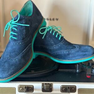 Cole Haan Blue Suede Oxford Shoes